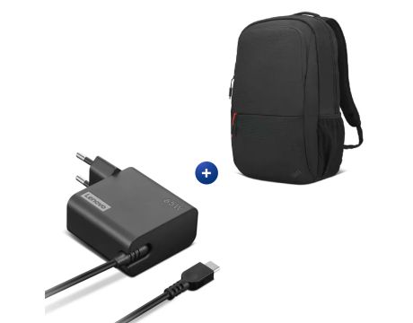 раница Lenovo ThinkPad Essential 16" и зарядно Lenovo Wall Adapter 65W, черен на супер цени