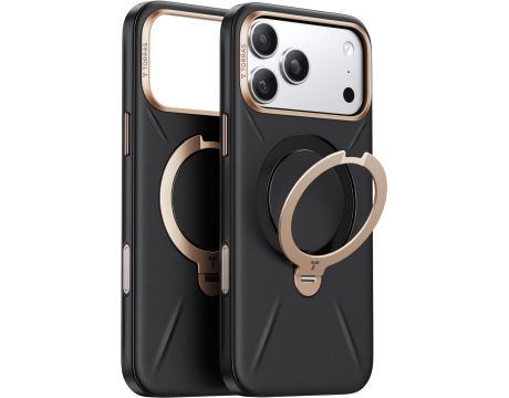 TORRAS Ostand QPRO VegSkin за Apple iPhone 17 Pro, черен на супер цени