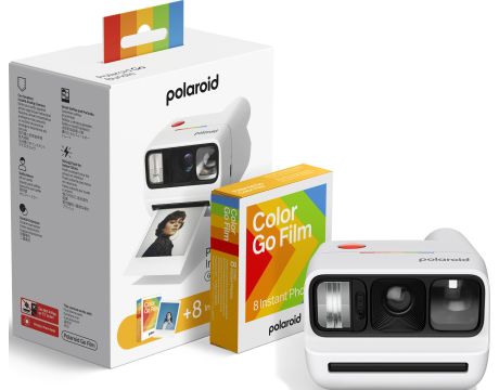 фотоапарат за моментни снимки Polaroid Go Generation 3, бял и фитохартия Color Go Film на супер цени