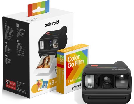 фотоапарат за моментни снимки Polaroid Go Generation 3, черен и фитохартия Color Go Film на супер цени