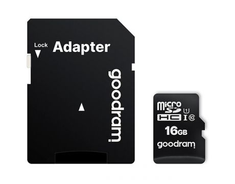 16GB microSDHC GOODRAM + SD адаптер, черен на супер цени