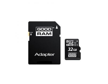 32GB microSDHC GOODRAM + SD Adapter, черен на супер цени