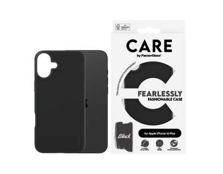 PanzerGlass Care Fashionable за Apple iPhone 16 Plus, черен на супер цени