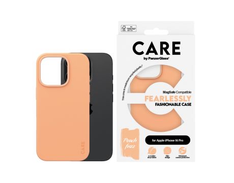 PanzerGlass Care Fearlessly Fashionable MagSafe за Apple iPhone 16 Pro, оранжев на супер цени