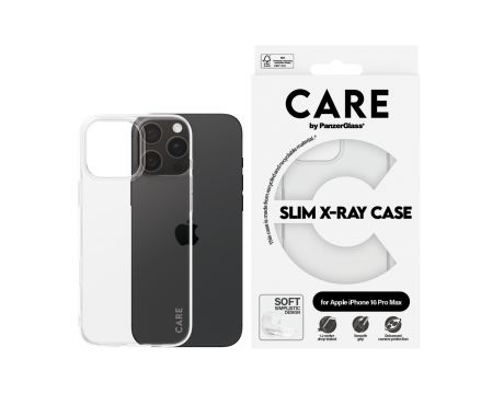 PanzerGlass Care Slim X-Ray за Apple iPhone 16 Pro Max, прозрачен на супер цени