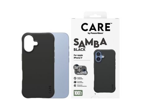 PanzerGlass Care Samba за Apple iPhone 17, черен на супер цени