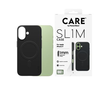 PanzerGlass Care SuperSlim за Apple iPhone 17, черен на супер цени
