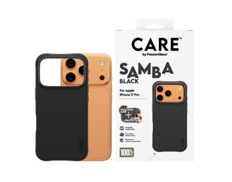 PanzerGlass Care Samba за Apple iPhone 17 Pro, черен на супер цени