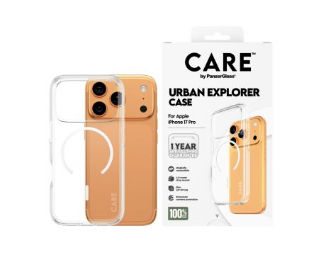PanzerGlass Care Urban Explorer за Apple iPhone 17 Pro, прозрачен/бял на супер цени