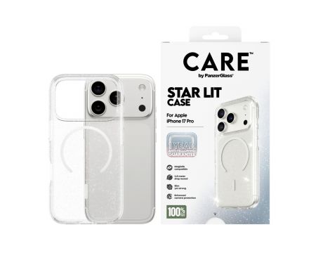 PanzerGlass Care Star Lit за Apple iPhone 17 Pro, прозрачен/бял на супер цени