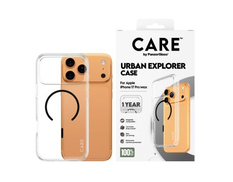PanzerGlass Care Urban Explorer за Apple iPhone 17 Pro Max, прозрачен/черен на супер цени