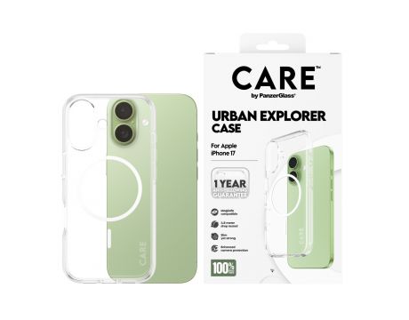 PanzerGlass Care Urban Explorer за Apple iPhone 17, прозрачен/бял на супер цени