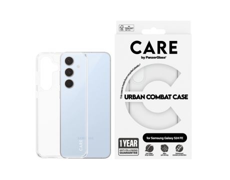 PanzerGlass Care Urban Combat за Samsung Galaxy S24 FE, прозрачен на супер цени