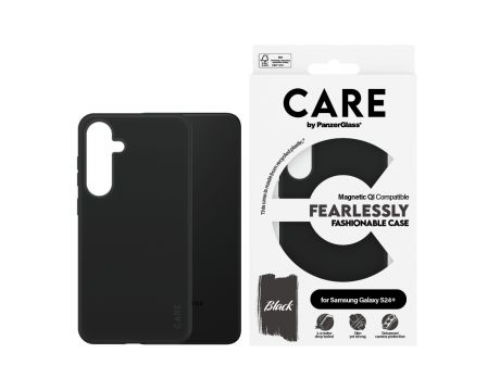 PanzerGlass Care Fearlessly Fashionable Magnetic QI за Samsung Galaxy S24+, черен на супер цени