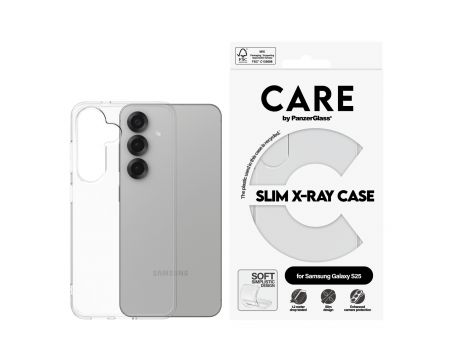 PanzerGlass Care Slim X-Ray за Samsung Galaxy S25, прозрачен на супер цени