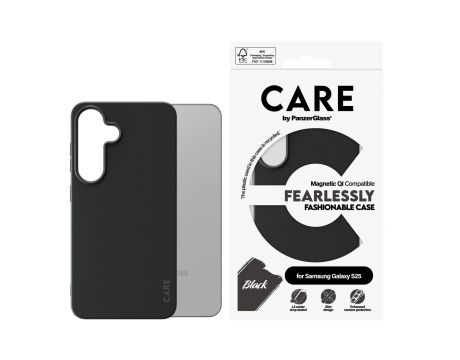 PanzerGlass Care Rearlessly Fashionable Magnetic QI за Samsung Galaxy S25, черен на супер цени