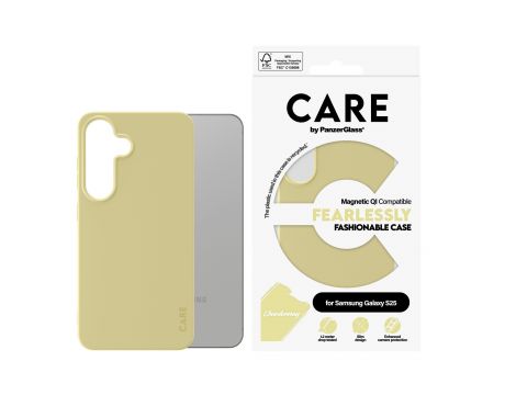 PanzerGlass Care Rearlessly Fashionable Magnetic QI за Samsung Galaxy S25, жълт на супер цени