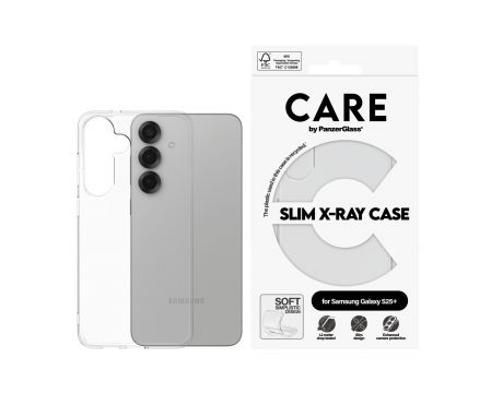 PanzerGlass CARE Slim X-Ray за Samsung Galaxy S25+, прозрачен на супер цени