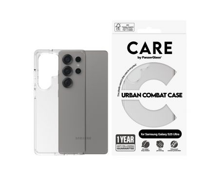 PanzerGlass Care Urban Combat за Samsung Galaxy S25 Ultra, прозрачен на супер цени