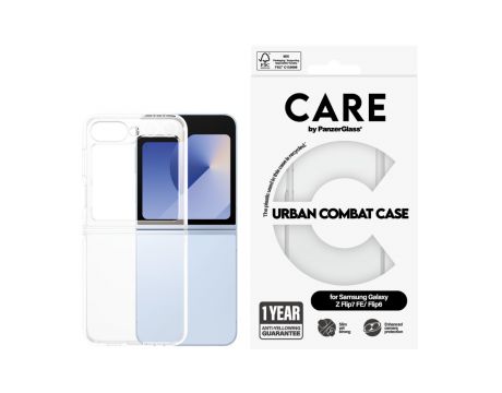 PanzerGlass Care Urban Combat за Samsung Galaxy Z Flip 7 FE / Z Flip6, прозрачен на супер цени