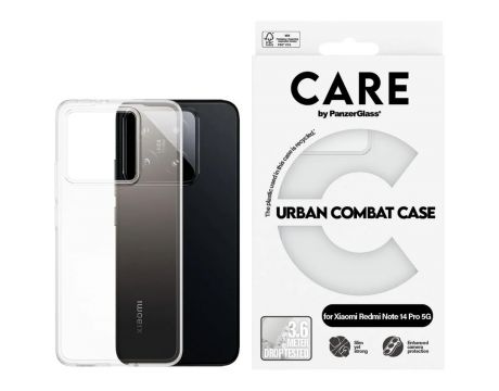 PanzerGlass Care Urban Combat за Xiaomi Redmi Note 14 Pro 5G/ 14 Pro+ 5G, прозрачен на супер цени