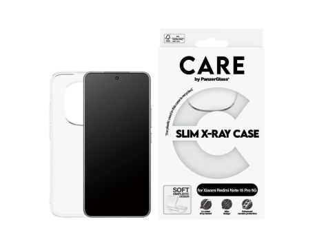 PanzerGlass CARE за Xiaomi Redmi Note 15 Pro 5G, прозрачен на супер цени