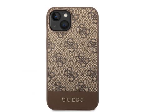 GUESS 4G Stripe за Apple iPhone 14 Plus, кафяв на супер цени