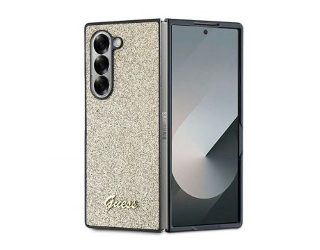 GUESS Glitter Flakes Metal Logo за Samsung Galaxy Z Fold 6, златист на супер цени