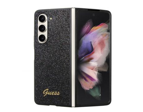 GUESS Glitter Flakes Metal Logo за Samsung Galaxy Z Fold 5, черен на супер цени