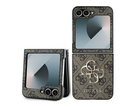 GUESS 4G Metal Logo за Samsung Galaxy Z Flip 6, кафяв на супер цени