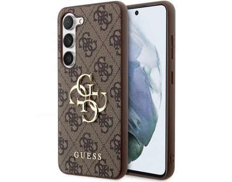 GUESS 4G Metal Logo за Samsung Galaxy S24 Plus, кафяв на супер цени