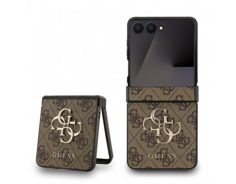 GUESS 4G Metal Logo за Samsung Galaxy Z Flip 7, кафяв на супер цени