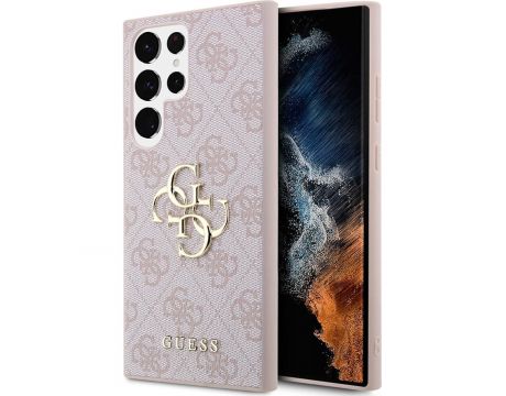 GUESS 4G Metal Logo за Samsung Galaxy S24 Ultra, розов на супер цени