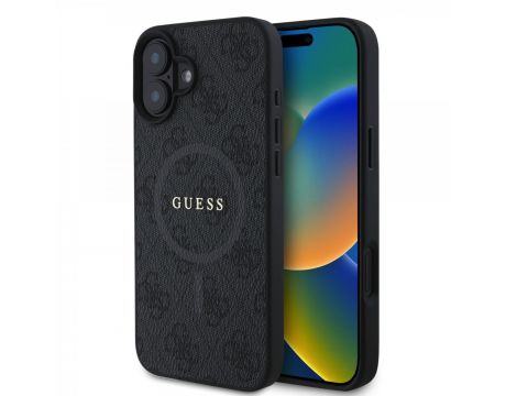 GUESS Leather 4G Colored Ring за Apple iPhone 16, черен на супер цени