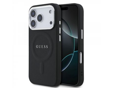 GUESS Saffiano за Apple iPhone 17 Pro Max, черен на супер цени