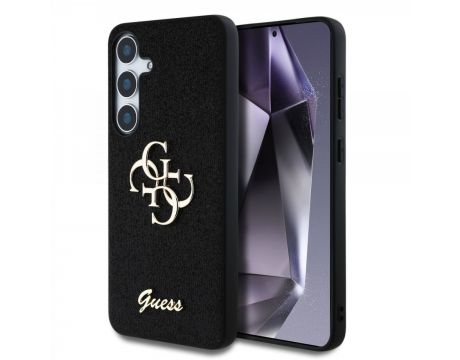 GUESS 4G Metal Logo Fixed Glitter за Samsung Galaxy S25+, черен на супер цени