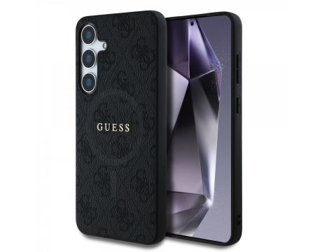 GUESS 4G Leather MagSafe за Samsung Galaxy S25+, черен на супер цени