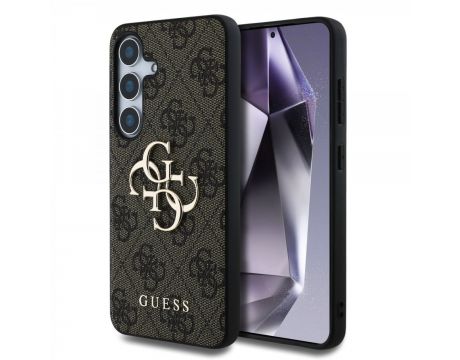 GUESS 4G Metal Logo за Samsung Galaxy S25, кафяв на супер цени
