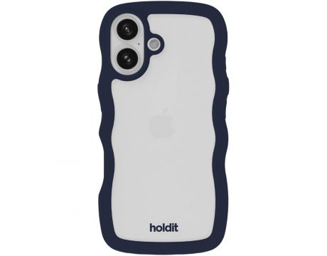 Holdit Wavy за Apple iPhone 16, прозрачен/тъмносин на супер цени