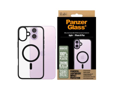 PanzerGlass HardCase MagSafe за Apple iPhone 16 Plus, прозрачен/черен на супер цени