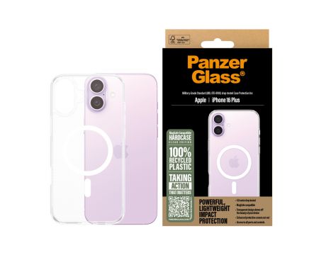 PanzerGlass HardCase MagSafe за Apple iPhone 16 Plus, прозрачен/бял на супер цени