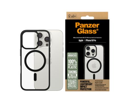 PanzerGlass HardCase MagSafe за Apple iPhone 16 Pro, прозрачен/черен на супер цени