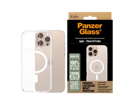 PanzerGlass HardCase MagSafe за Apple iPhone 16 Pro Max, прозрачен/бял на супер цени