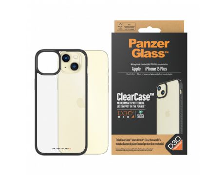 PanzerGlass Clearcase с D3O за Apple iPhone 15 Plus, прозрачен/черен на супер цени