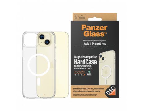 PanzerGlass Hardcase MagSafe с D3O за Apple iPhone 15 Plus, прозрачен на супер цени
