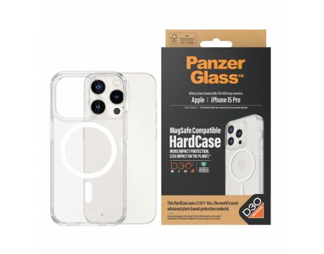 PanzerGlass Hardcase MagSafe с D3O за Apple iPhone 15 Pro, прозрачен на супер цени