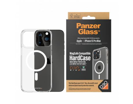 PanzerGlass Hardcase MagSafe с D3O за Apple iPhone 15 Pro Max, прозрачен на супер цени
