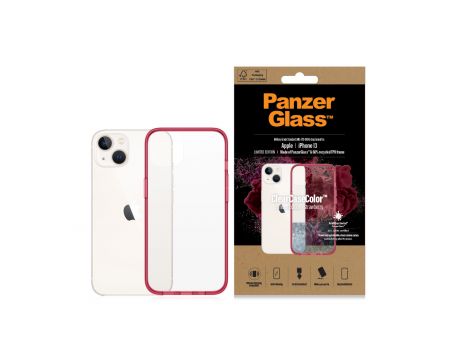 PanzerGlass ClearCaseColor Strawberry за Apple iPhone 13/14, прозрачен/червен на супер цени