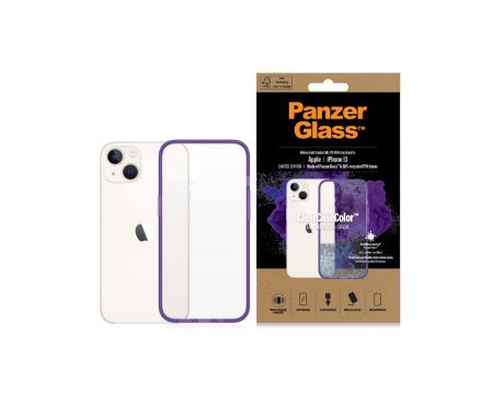 PanzerGlass ClearCaseColor Grape за Apple iPhone 13/14, прозрачен/лилав на супер цени