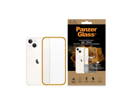 PanzerGlass ClearCaseColor Tangerine за Apple iPhone 13/14, прозрачен/оранжев на супер цени